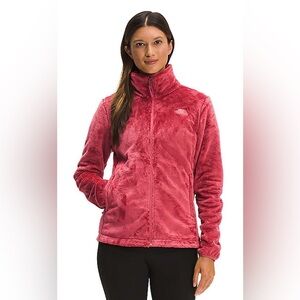 - THE NORTH FACE Womens Red Osito Half Moon Logo Full Zip Fleece Jacket Po…